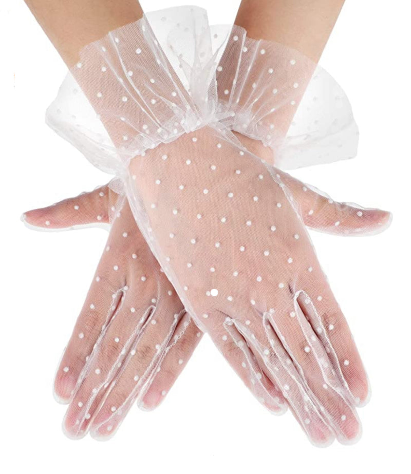 TEA PARTY GLOVES IN WHITE